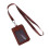 (Brown) Leather ID Badge Cards Holder Lanyard 1