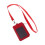 (Red)Leather ID Badge Cards Holder Lanyard 1
