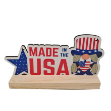 (Number 1) Happy American Independence Day Ornament Wind Bottle Wooden Letters Pendant for United State National Day July 4th