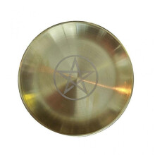 Pentagram Altar Ritual Burning Candle Holder Plate Stainless Steel Flat Bowl