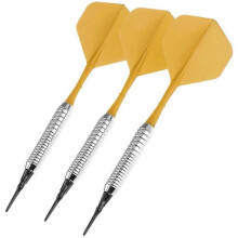 (Silver Dart Barrels, Yellow) 3pcs 17g Soft Tip Darts Sports Entertainment Copper Dart Body Nylon Rod Flight