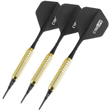 (Golden Dart Barrels, Black) 3pcs 17g Soft Tip Darts Sports Entertainment Copper Dart Body Nylon Rod Flight