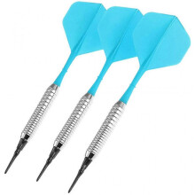 (Silver Dart Barrels, Blue) 3pcs 17g Soft Tip Darts Sports Entertainment Copper Dart Body Nylon Rod Flight