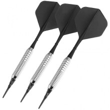 (Silver Dart Barrels, Black) 3pcs 17g Soft Tip Darts Sports Entertainment Copper Dart Body Nylon Rod Flight
