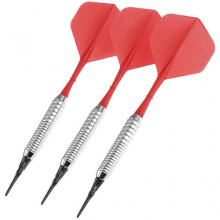 (Silver Dart Barrels, Red) 3pcs 17g Soft Tip Darts Sports Entertainment Copper Dart Body Nylon Rod Flight