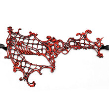 (Red) Sexy Lace Eye Mask Masquerade Mask Half Face Halloween Eye Mask Death Dress Up