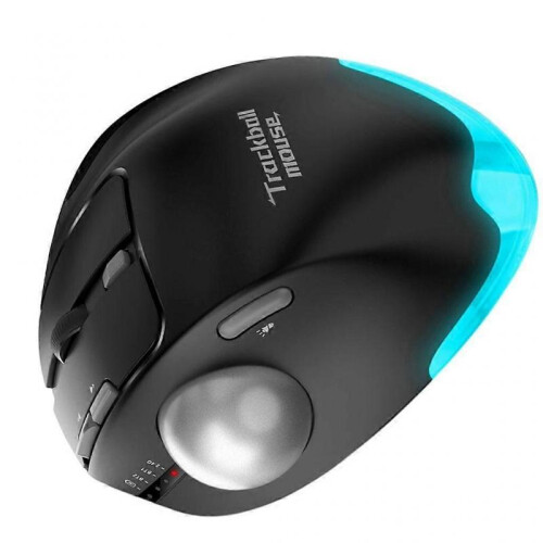 Wireless Trackball Mouse 4800DPI with Lighting Recharge Thumb Control Tracking