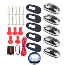 (Clear, White) 5Pcs Cab Marker Lights Cab Lights Roof Running Top Marker Lights Amber Lights