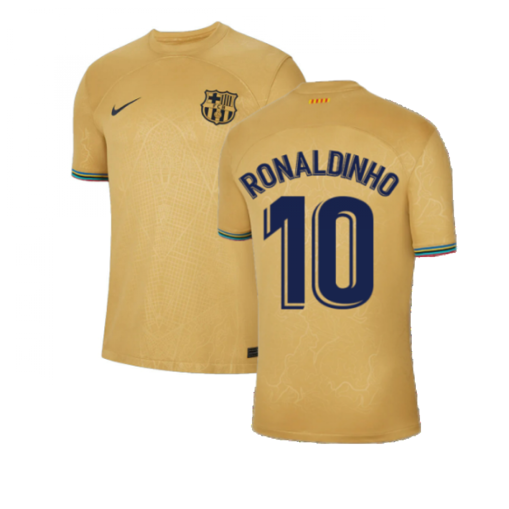 Nike (Xxl) 2022-2023 Barcelona Away Shirt (Ronaldinho 10)