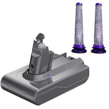 21,6 V V6 DC62 -akkuadapteri + 2 esisuodatinta, yhteensopiva Dyson V6 SV04 SV03 DC58 DC59 DC61 DC74 -imureiden kanssa
