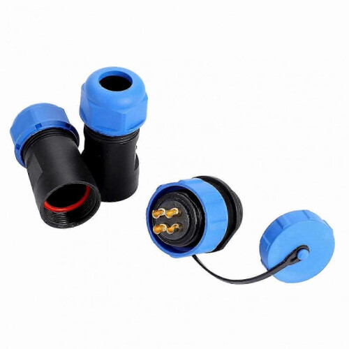 Waterproof 4Pin Aviation Plug Socket Connector for Cables, IP68 Inline Plastic Adapter 2