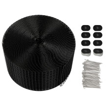 6inX100ft PVC Solar Panel Bird Guard Screen W/ 70 Fasteners Clips
