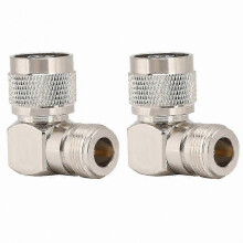 2-Pack N-Type Male to Female Right Angle RF Coaxial Adapter for Antenna Connection
