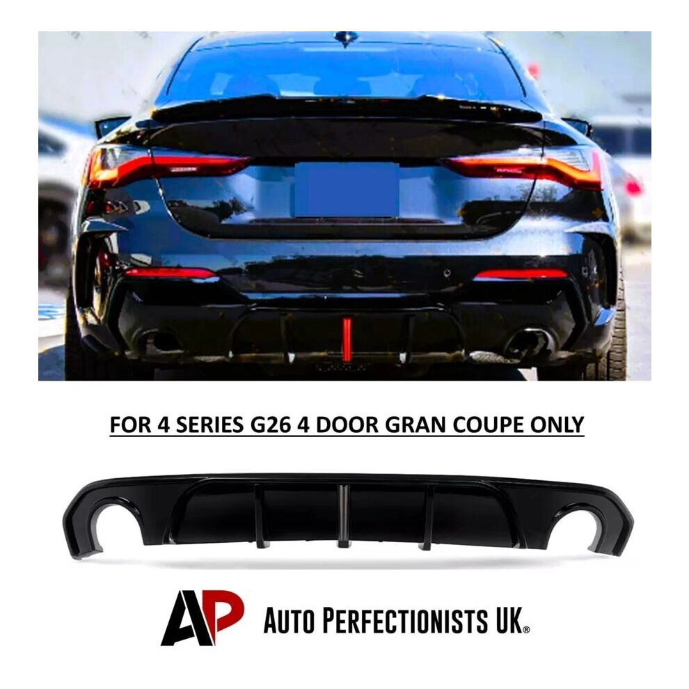 For Bmw 4 Series G26 Gran Coupe Diffuser Lip Valance Bumper W/Led Black 5061072668210