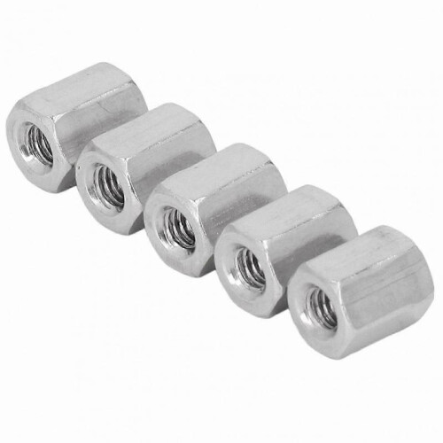 20-Pack Stainless Steel Hex Coupling Nuts M4 X 0.7 8 L10mm 6-Sided Connector for Installation Rustproof 2