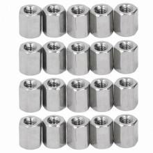 20-Pack Stainless Steel Hex Coupling Nuts M4 X 0.7 8 L10mm 6-Sided Connector for Installation Rustproof