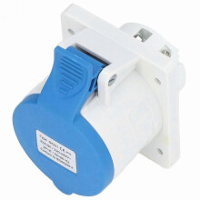 Waterproof 3-Pin Industrial Connector with Concealed Mount, IP44 Rated Aviation Socket, AC 220-240V, 32A