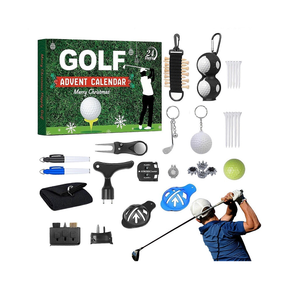 2025 Golf Advent Calendar Christmas Countdown Calendar 24pcs Accessory Set Golf Theme Design
