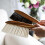 (Brown) Soft Bristle Dusting Brush with Wooden Handle for Sofa Cleaning-ZZY 2