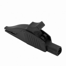 Insulated PA Electric Test Clip with 4mm Tail, 32A/1000V Safety Rating for Automotive Battery Applications, Black