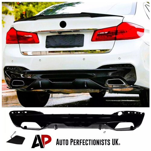 For BMW 5 Series G30 M Sport Black Valance Diffuser Quad Exit 2018-2020