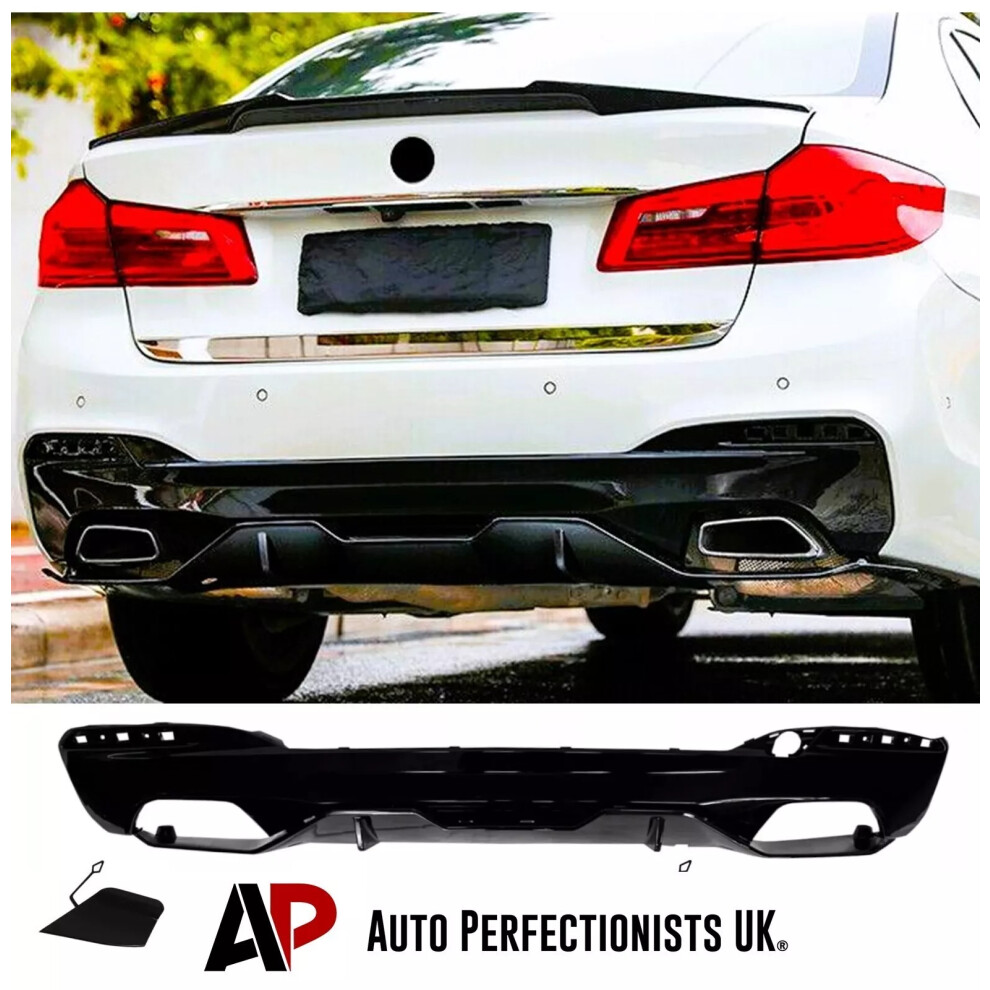 For Bmw 5 Series G30 M Sport Valance Diffuser Quad Exit 2018-2020 Black 5061072667893