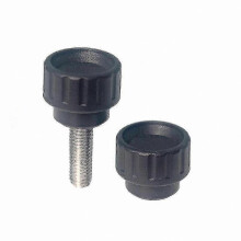 1pc M5 M6 M8 Plastic Stainless Steel Knurled Hand Screw Round Head Nylon Grip Handle Grooved Knob-ZZY