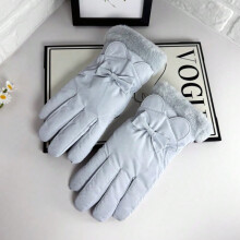 (light blue, One size) Winter warm plus velvet thick gloves for women autumn and winter students cycling cold waterproof cute ski gloves