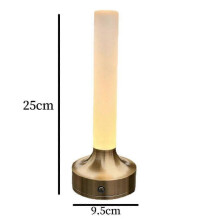 Candle Table Lamp Long Style for Bedroom Rechargeable Wireless Touch Lamp Camping Rechargeable Type-C Desk Lamp Silver