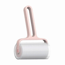 (Light pink) Clothes Lint Roller with Ergonomic Handle and Dust-proof Cover PP Material Fuzz Remover-Compatible with ZZY