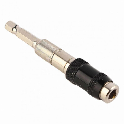 Universal Multi-Angle Drill Bit Holder Extension Rod, 1/4 Inch Hex Shank, Hand Tool Accessory for Various Drilling Tasks (Black & Silver) 1