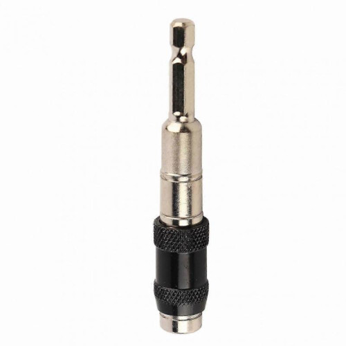 Universal Multi-Angle Drill Bit Holder Extension Rod, 1/4 Inch Hex Shank, Hand Tool Accessory for Various Drilling Tasks (Black & Silver)
