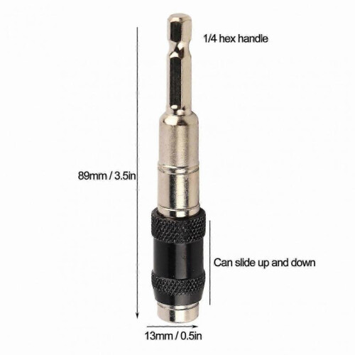 Universal Multi-Angle Drill Bit Holder Extension Rod, 1/4 Inch Hex Shank, Hand Tool Accessory for Various Drilling Tasks (Black & Silver) 2
