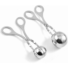 2-Pack Non-Stick Stainless Steel Dumpling Spoons for Meatball and Cookie Dough Handling