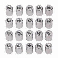 304 Stainless Steel Round Connector Nuts, 20-Pack M6 Female Thread Cylindrical Coupling Nuts for Secure Fastening Solutions