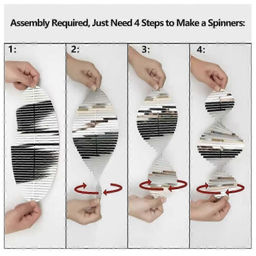 Wind Spinners 3D Hanging Decorations: Stainless Steel Metal Sculptures for Heliciform Wind 2
