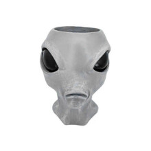 (Gray) Resin Sculpture Multi-Purpose Flower Pot: Garden Ornament for Potted Plants Universally Designed