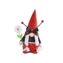 (B) Ladybug Gnomes Garden Figurine Swedish Tomtes Dwarfs for Halloween Decoration