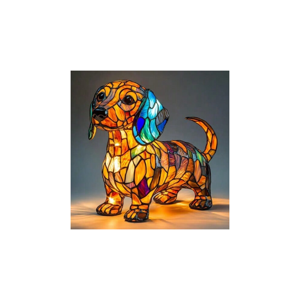 Photos - Floodlight / Street Light  Dog Series Resin Ornaments LED Night Light Art Animal Statue Creative Home Desktop(Dachshund, 17cm USB independent switch)