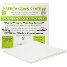 The White Green Cloth 1-Pack Reusable Cleaning Cloth for Streak-Free Windows Mirrors & All-Purpose Cleaning - Chemical-Free Absorbent Non-Abra