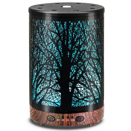 JOYOLO Aromadiffuser 120ML Metall Aromaterapi Diffuser, Kylmistfuktare med Auto Avstängning
