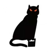 (Squat) Halloween Decorations Metal Black for Cat Decorative Garden Yard Stakes Silhouet