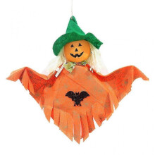 (Orange pumpkin) Halloween Decoration Pumpkin Bat Scarecrow for Doll Ornaments Door Hanger for Front Porch Haunted House Hanging Decor