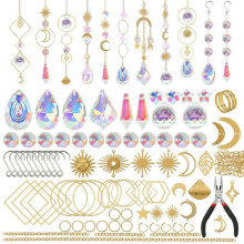 Sun Catcher Kit 200Piece Crystal Suncatchers Set with Hooks for DIY Window Decor for Adults and Kids