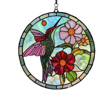 (style F) Acrylic Hummingbird Window Hanging Ornament Vibrantly Colorful Design For Indoor and Outdoor Home Garden Decors Multicolor