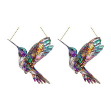 (Style6) 2Pcs Colorful Bird Acrylic Hanging Suncatchers For Outdoor Garden Decors Waterproof Design And Reflective Light Pattern Multicolor