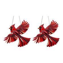 (Style1) 2Pcs Colorful Bird Acrylic Hanging Suncatchers For Outdoor Garden Decors Waterproof Design And Reflective Light Pattern Multicolor
