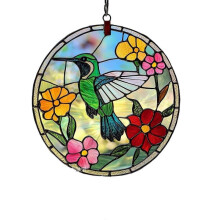 (style E) Acrylic Hummingbird Window Hanging Ornament Vibrantly Colorful Design For Indoor and Outdoor Home Garden Decors Multicolor