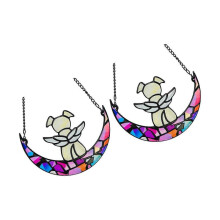 (Style Three) 2 Acrylic Pet Memory Sun Hangers Memory Dog Moon Design Rainbow Artistic Display for Grieving Pet Owners Multicolor