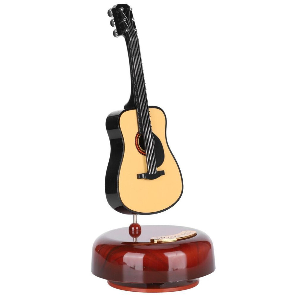Guitar Rotating Music Box Mini Home Decoration Musical Instrument Ornaments Small Gift